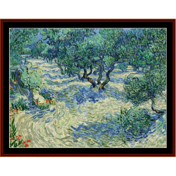 Counted Cross Stitch Pattern: Olive Orchard, 1899 by Vincent Van Gogh - Cross Stitch Collectibles