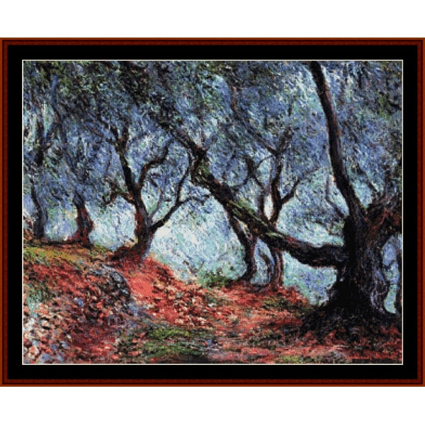 Counted Cross Stitch Pattern: Olive Trees in Bordighera by Claude Monet - Cross Stitch Collectibles
