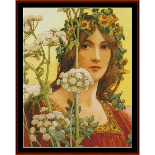 Counted Cross Stitch Pattern: Our Lady of Cow Parsley by Elisabeth Sonrel - Cross Stitch Collectibles