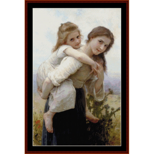Counted Cross Stitch Pattern: Pleasant Burden, 1895 by William Bouguereau - Cross Stitch Collectibles