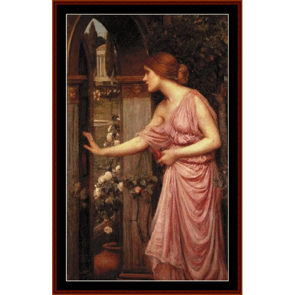 Counted Cross Stitch Pattern β Psyche Entering Cupid's Garden by J.W. Waterhouse - Cross Stitch Collectibles