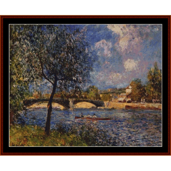 Counted Cross Stitch Pattern – Rowers by Alfred Sisley - Cross Stitch Collectibles