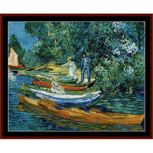 Counted Cross Stitch Pattern – Rowing Boats by Vincent Van Gogh - Cross Stitch Collectibles