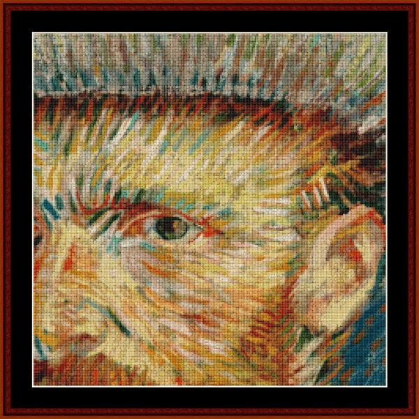 Counted Cross Stitch Pattern – Self Portrait with Grey Hat by Vincent Van Gogh - Cross Stitch Collectibles