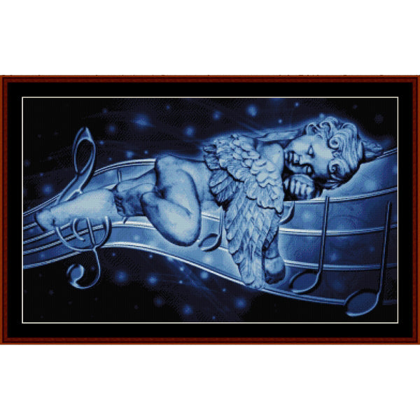 Counted Cross Stitch Pattern – Sleeping Angel, Fantasy - Cross Stitch Collectibles