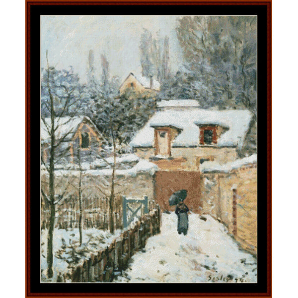Counted Cross Stitch Pattern – Snow at Louveciennes by Alfred Sisley - Cross Stitch Collectibles