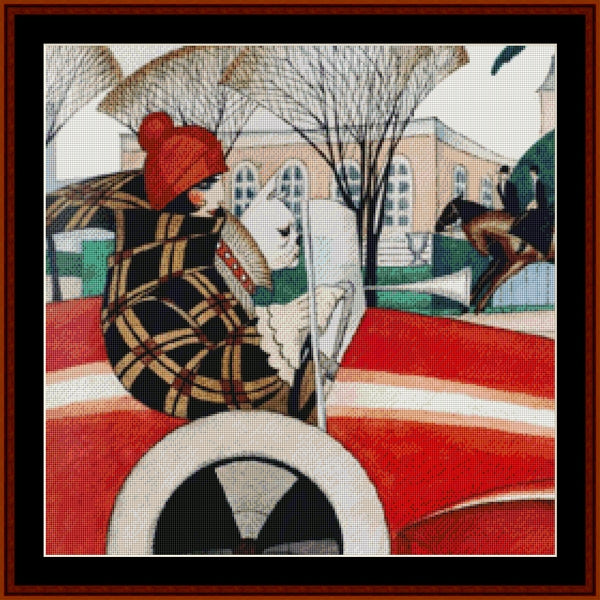 Counted Cross Stitch Pattern β Sports Car by Gerda Wegener - Cross Stitch Collectibles