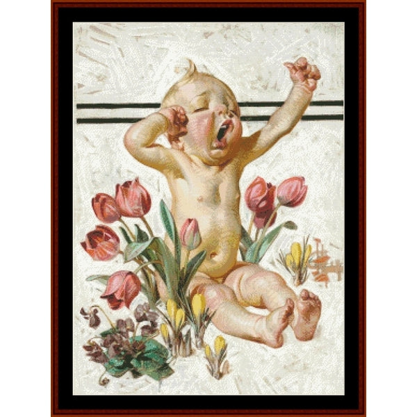 Counted Cross Stitch Pattern – Spring has Sprung by J.C. Leyendecker - Cross Stitch Collectibles