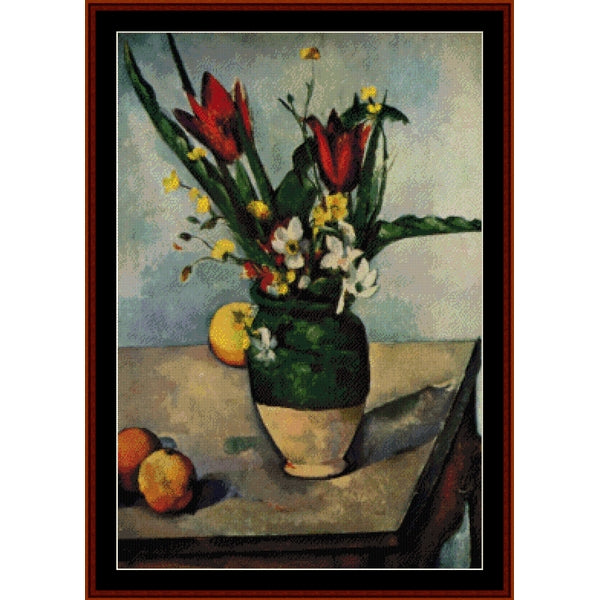 Counted Cross Stitch Pattern – Still Life with Tulips by Paul Cezanne - Cross Stitch Collectibles