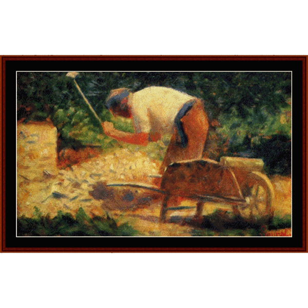 Counted Cross Stitch Pattern – Stone Breaker, 1883 by Georges Seurat - Cross Stitch Collectibles