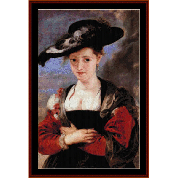 Counted Cross Stitch Pattern – Straw Hat by Peter Paul Rubens - Cross Stitch Collectibles
