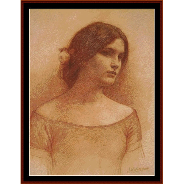 Counted Cross Stitch Pattern – Study for the Lady Clare by J.W. Waterhouse - Cross Stitch Collectibles