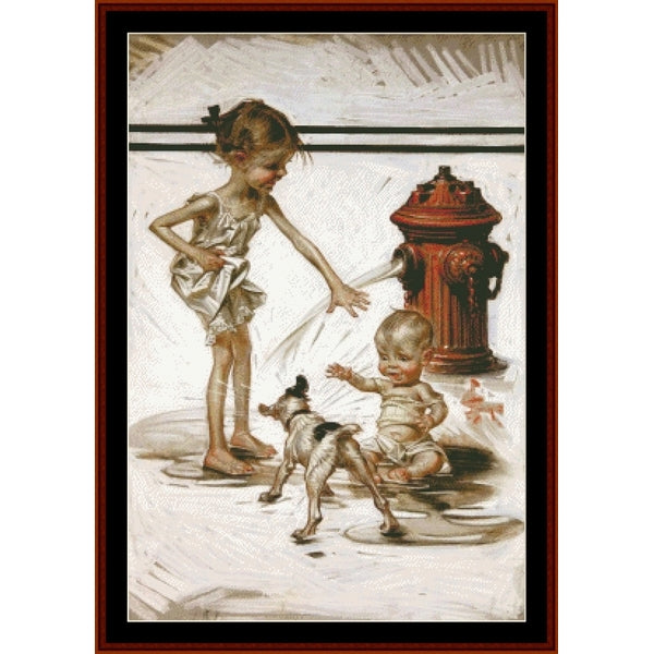 Counted Cross Stitch Pattern – Summer Fun, 1915 by J.C. Leyendecker - Cross Stitch Collectibles
