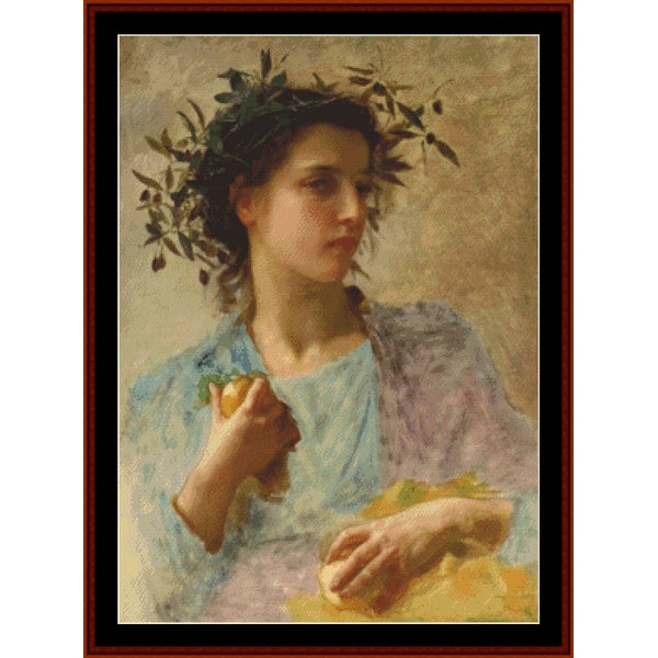 Counted Cross Stitch Pattern – Summer by William Bouguereau - Cross Stitch Collectibles