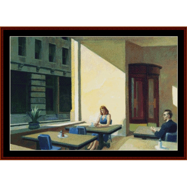 Counted Cross Stitch Pattern – Sunlight in Cafeteria by Edward Hopper - Cross Stitch Collectibles
