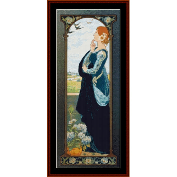 Counted Cross Stitch Pattern – Swallows of Remembrance by Elisabeth Sonrel - Cross Stitch Collectibles