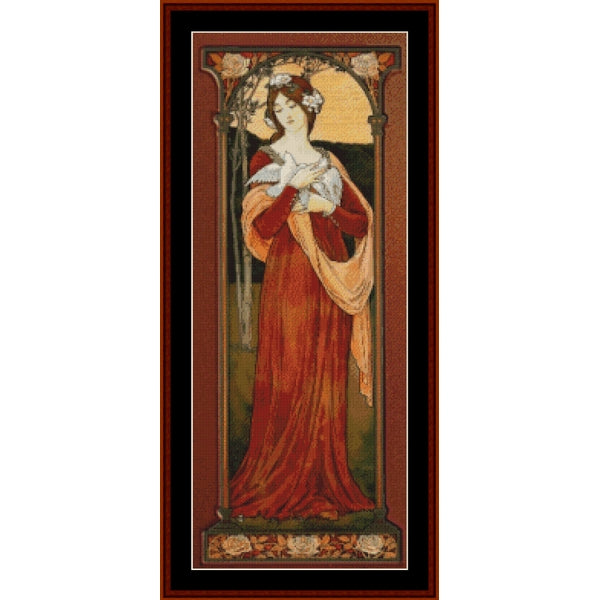 Counted Cross Stitch Pattern – Tender Doves by Elisabeth Sonrel - Cross Stitch Collectibles