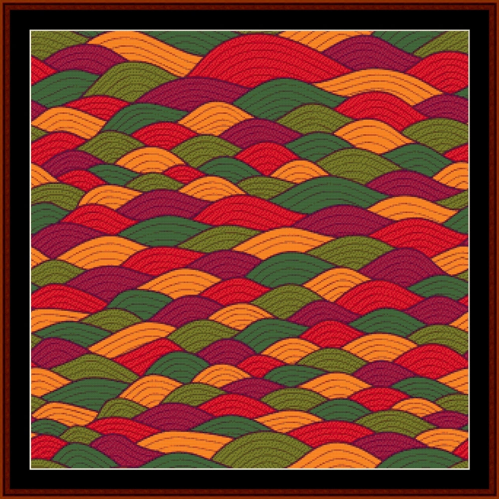 Counted Cross Stitch Pattern – Textured Waves II - Cross Stitch Collectibles