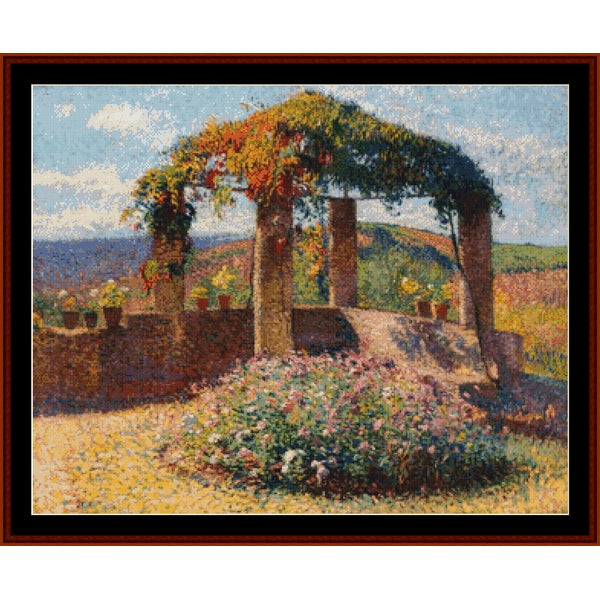 Counted Cross Stitch Pattern – The Arbor, Sunny Day by Henri Martin - Cross Stitch Collectibles