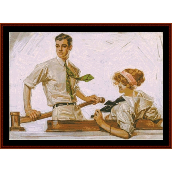 Counted Cross Stitch Pattern – The Arrow Collar Man by J.C. Leyendecker - Cross Stitch Collectibles
