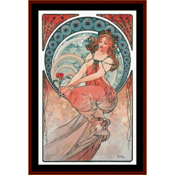 Counted Cross Stitch Pattern – The Arts, Painting by Alphonse Mucha - Cross Stitch Collectibles