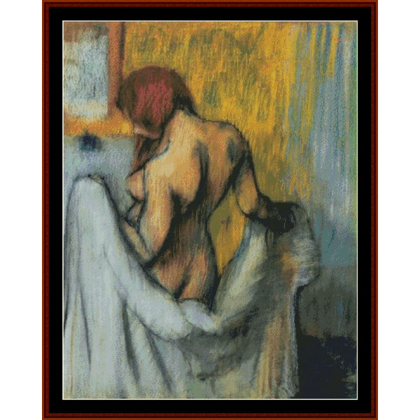 Counted Cross Stitch Pattern – Woman with a Towel by Edgar Degas - Cross Stitch Collectibles