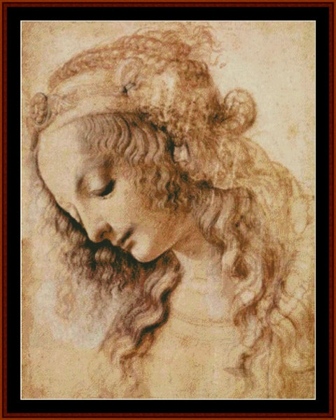 Portrait of a Woman - Leonardo DaVinci pdf cross stitch pattern