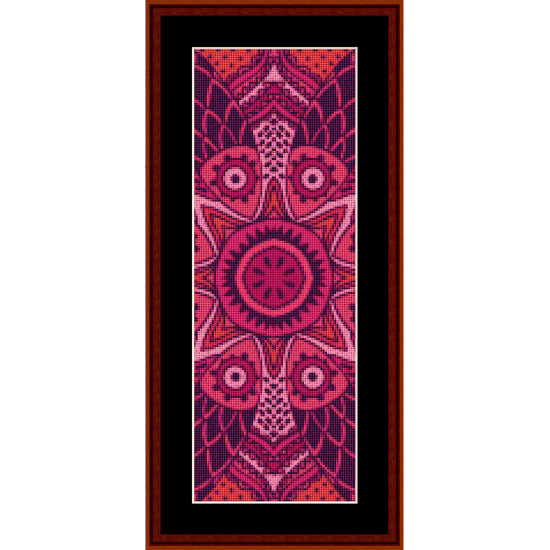 Counted Cross Stitch Pattern by Cross Stitch Collectibles with a pink and red geometric pattern