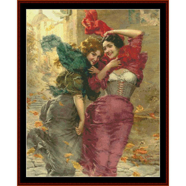 A Windy Day – Gaetano Bellei pdf cross stitch pattern