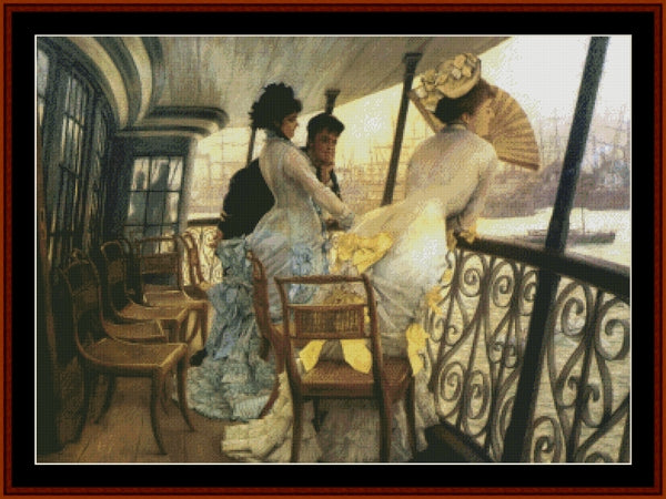 The Gallery of HMS Calcutta - James T. Tissot cross stitch pattern