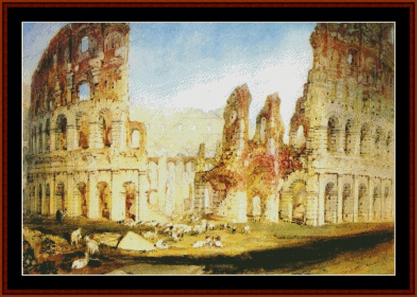 The Colosseum, Rome - J.W. Turner cross stitch pattern