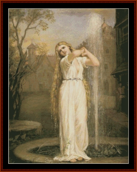 Undine - John William Waterhouse pdf cross stitch pattern