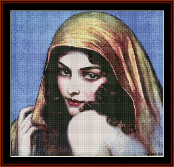 Mystery Girl - Wladyslaw Theodor Benda pdf cross stitch pattern