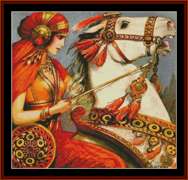 Warrior Woman - Wladyslaw Theodor Benda pdf cross stitch pattern