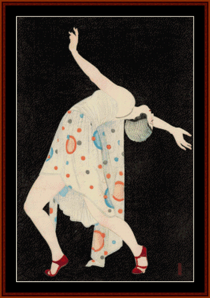 Dancer - Asian Art pdf cross stitch pattern