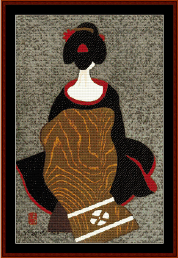 Maiko - Asian Art pdf cross stitch pattern