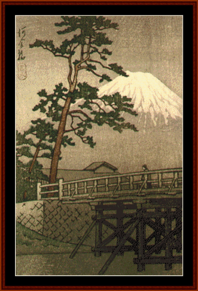 Kawaii Bridge cross stitch pattern