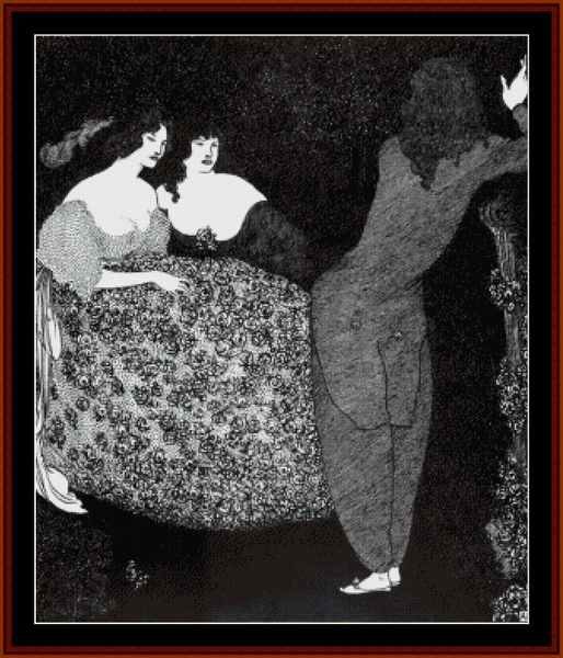 Tristan and Isolde - Aubrey Beardsley cross stitch pattern