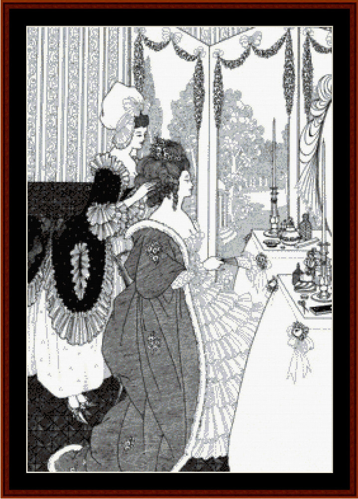 The Toilette - Aubrey Beardsley cross stitch pattern