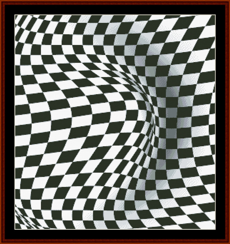 Checkered Bulge - Abstract pdf cross stitch pattern