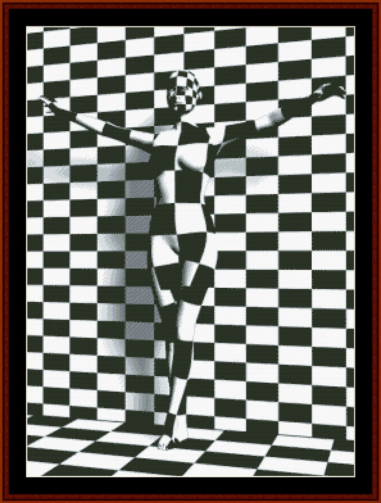 Checkered Woman - Abstract pdf cross stitch pattern