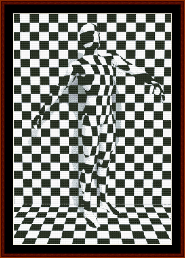 Checkered Man - Abstract pdf cross stitch pattern