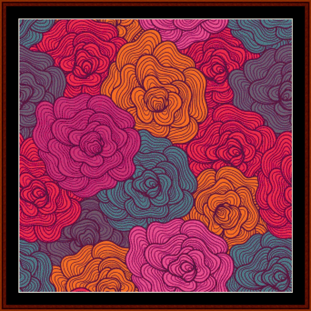 Abstract Floral pdf cross stitch pattern
