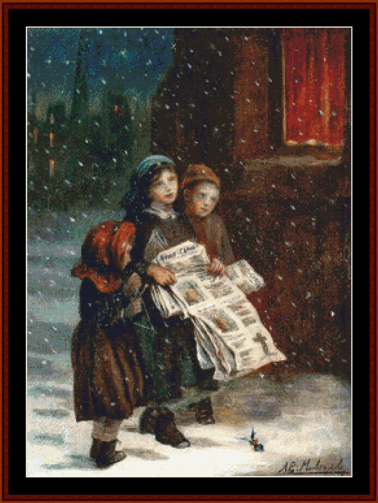 Little Newsies - A.E. Mulready pdf cross stitch pattern