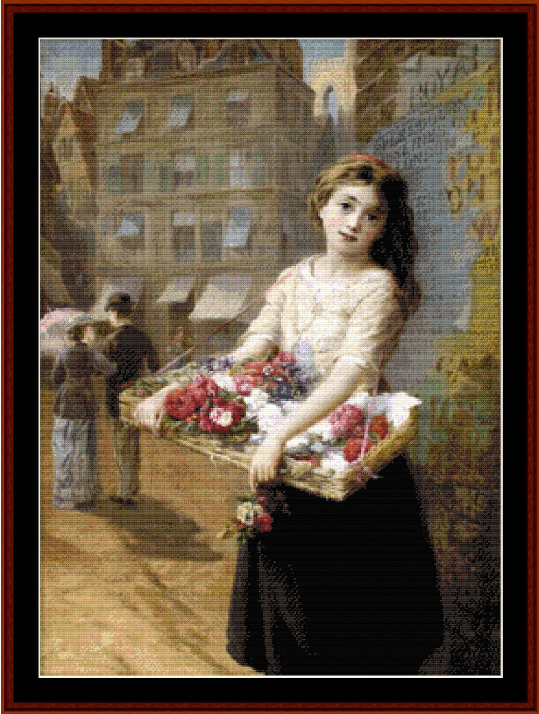 Flower Girl - A.E. Mulready pdf cross stitch pattern