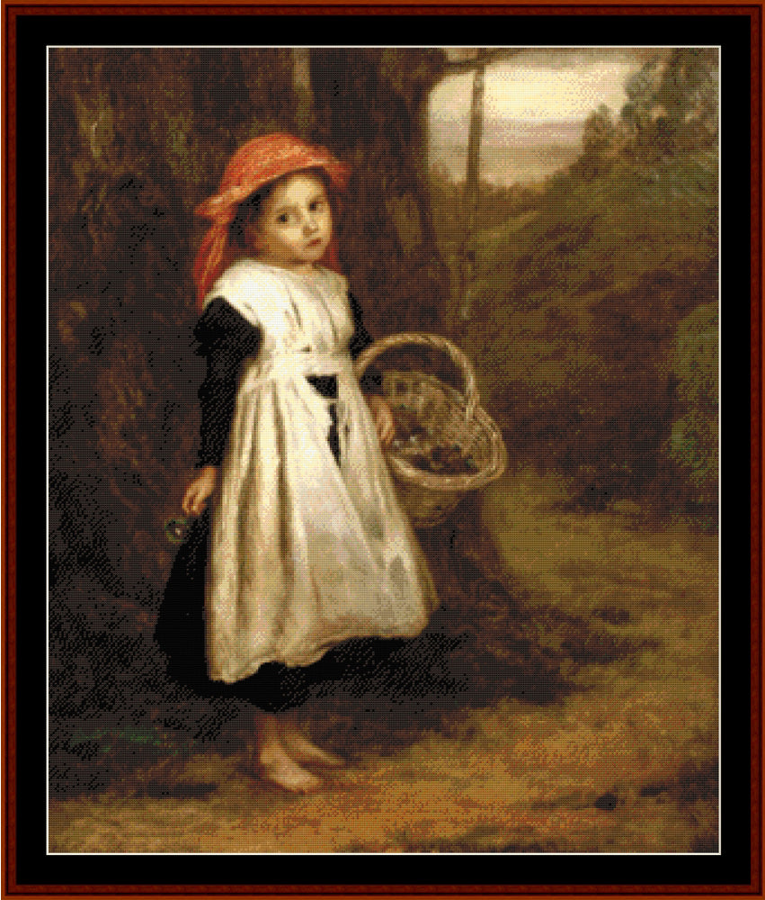 Little Violet Seller - A.E. Mulready pdf cross stitch pattern