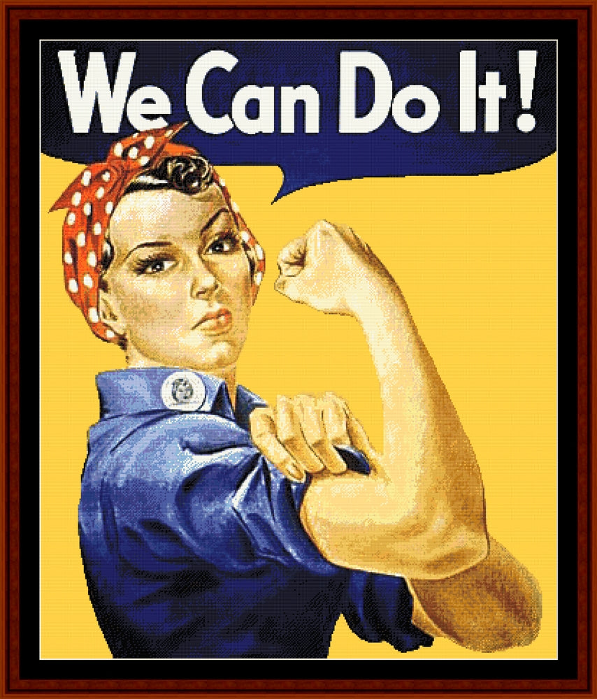 We Can Do It! - Americana pdf cross stitch pattern
