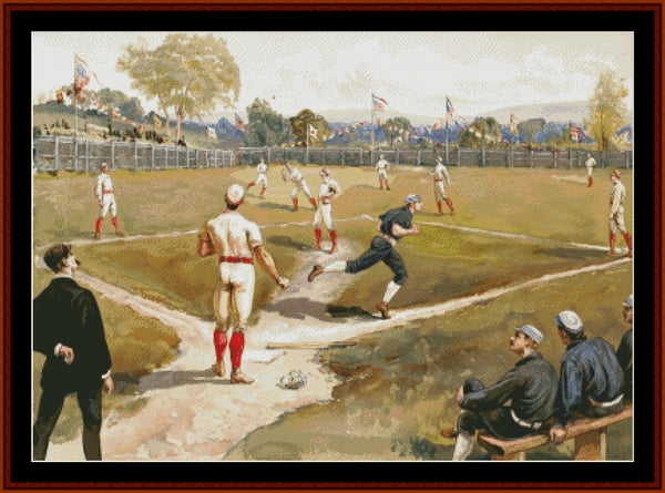 Baseball - Americana pdf cross stitch pattern