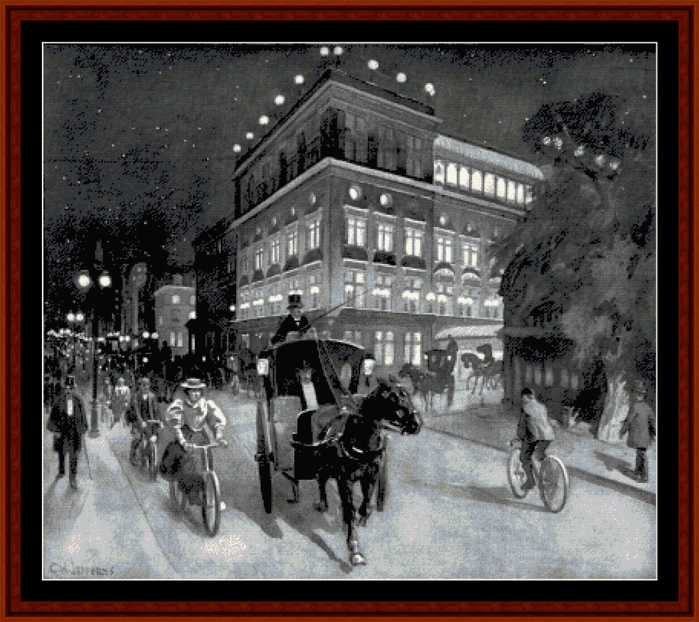 New York at Night cross stitch pattern