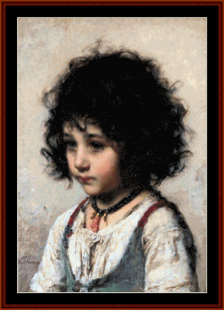 A Young Girl - Alexei Harlamoff pdf cross stitch pattern